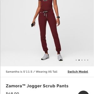 Figs Zamora Jogger Scrubs in burgundy.